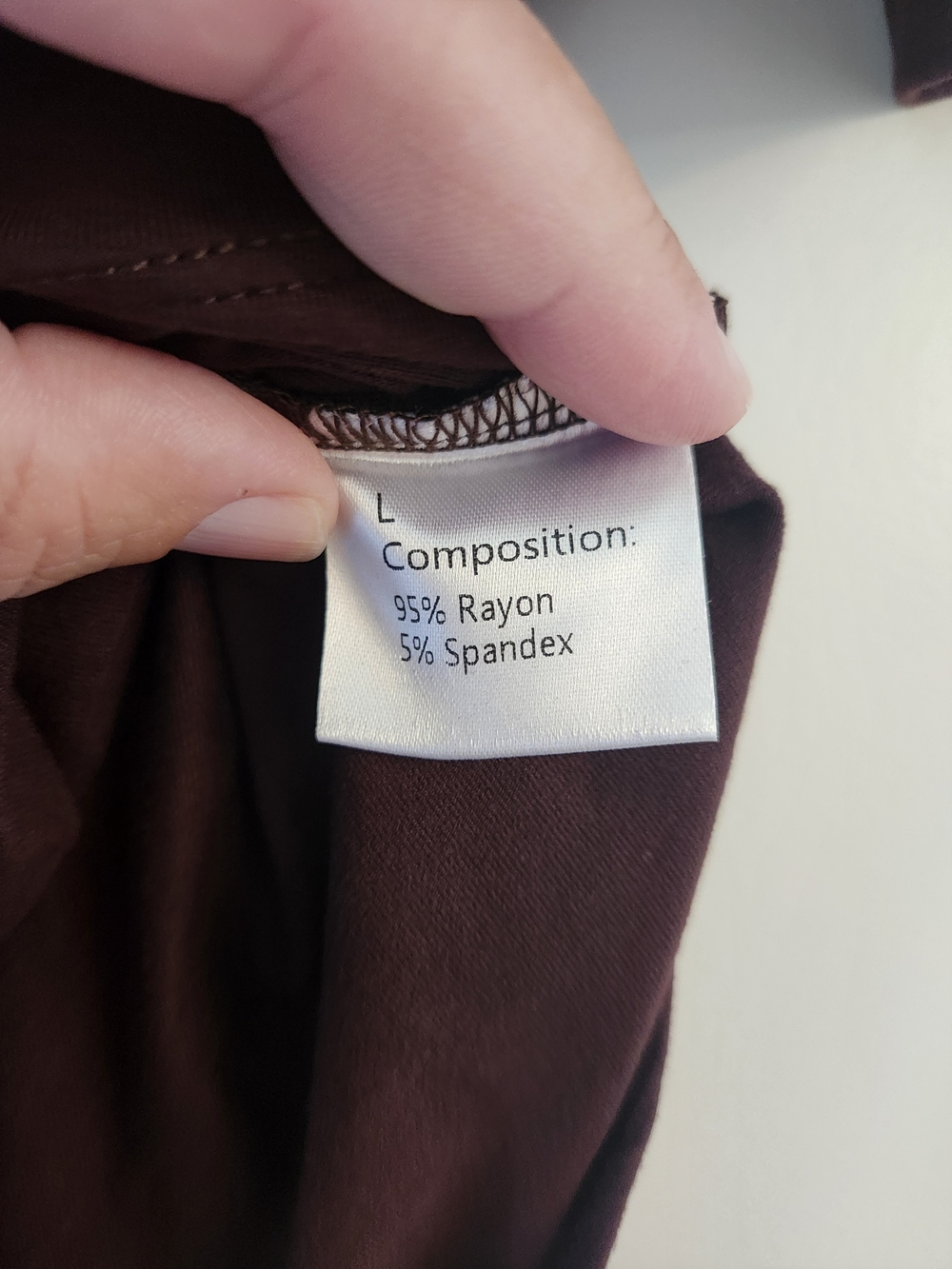 NWT Aleeza Paris Chocolate Brown Buttery Soft Stretch Top Size L - Picture 4 of 5